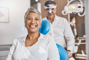 smiling female dental patient 